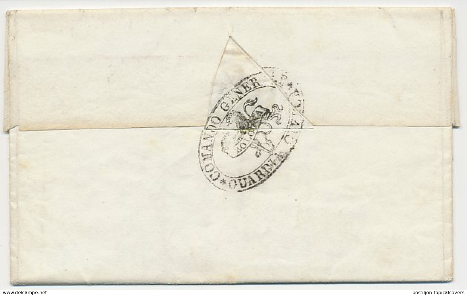 Folded Letter Italy 1847 Commander Of The Civic Guard Of Bologna - Lion  - Autres & Non Classés