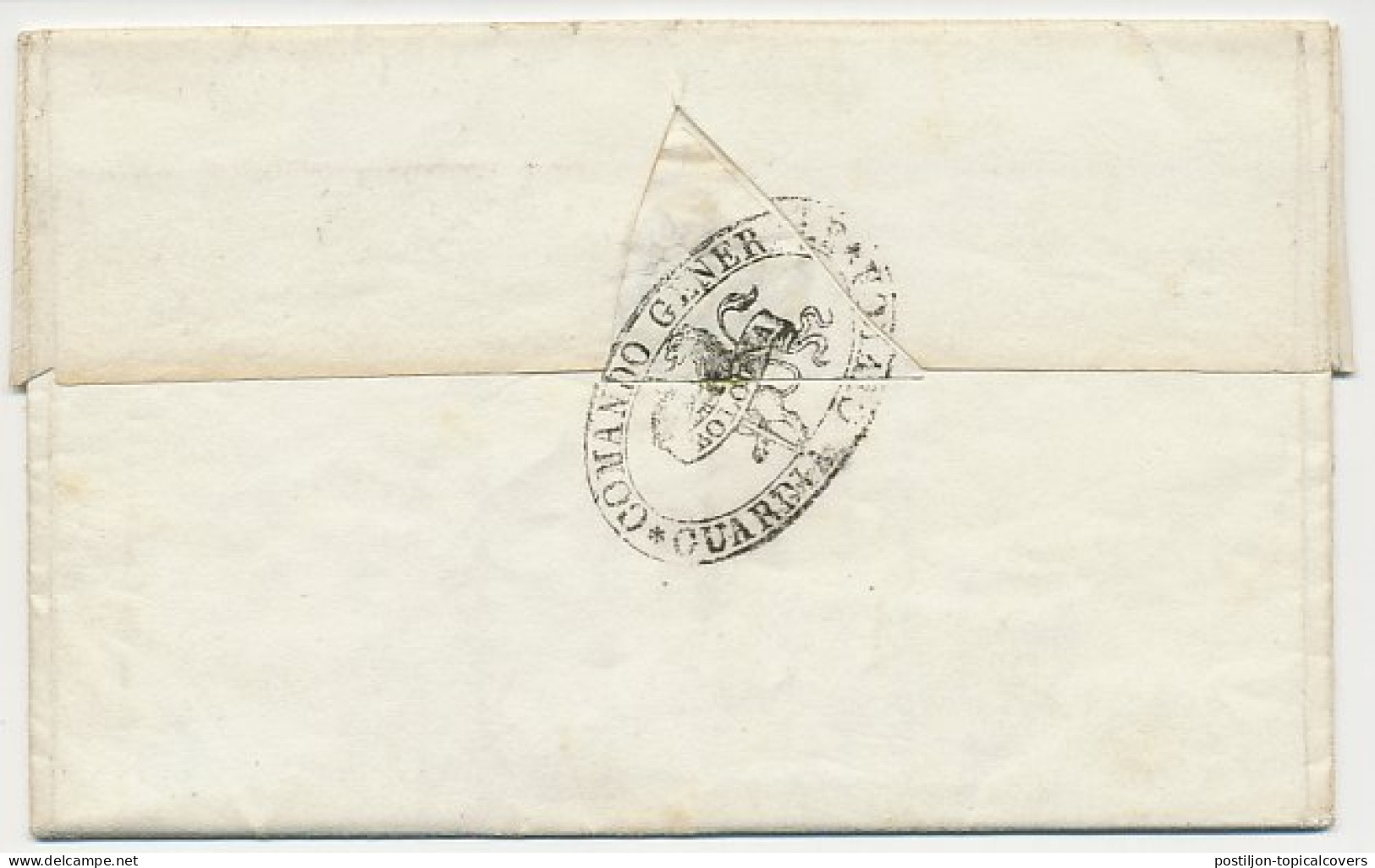 Folded Letter Italy 1847 Commander Of The Civic Guard Of Bologna - Lion  - Andere & Zonder Classificatie