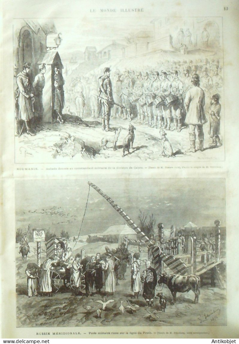 Le Monde Illustré 1877 N°1030 St-Ouen (93) Russie Kiskenew Roumanie Galatz - 1850 - 1899