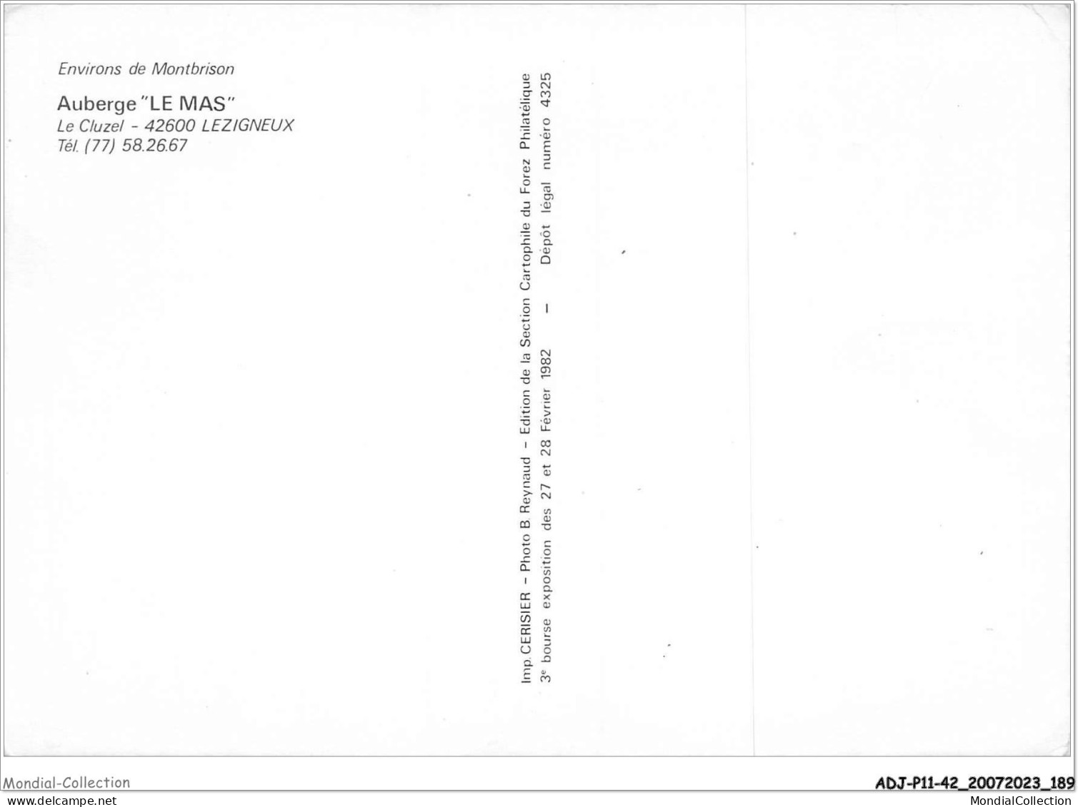 ADJP11-42-0989 - Environs De Montbrison - AUBERGE LE MAS - Montbrison