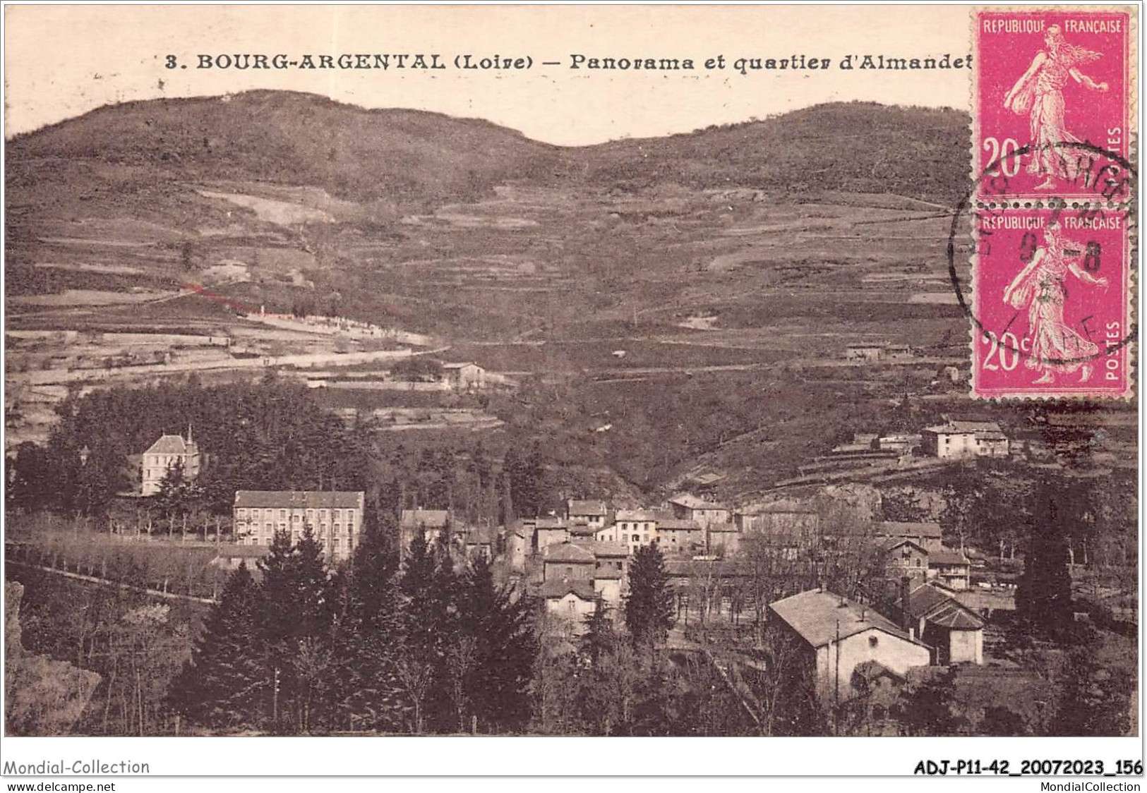 ADJP11-42-0973 - BOURG-ARGENTAL - Panorama Et Quartier D'Almandet - Bourg Argental