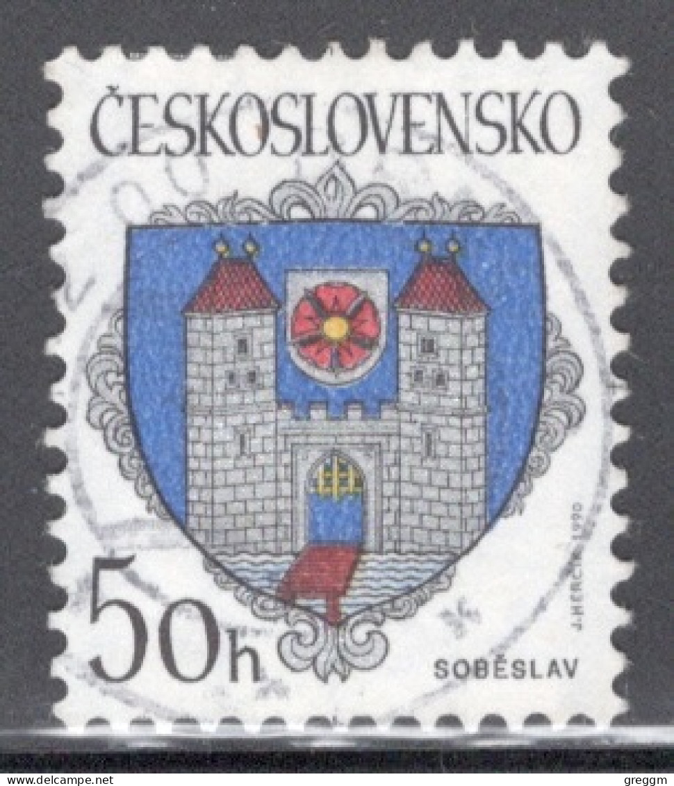 Czechoslovakia 1990 Single Stamp For Arms Of Czech Towns In Fine Used - Used Stamps