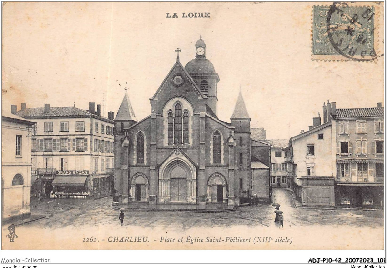 ADJP10-42-0858 - CHARLIEU - Place Et Eglise Saint-Philibert - Charlieu