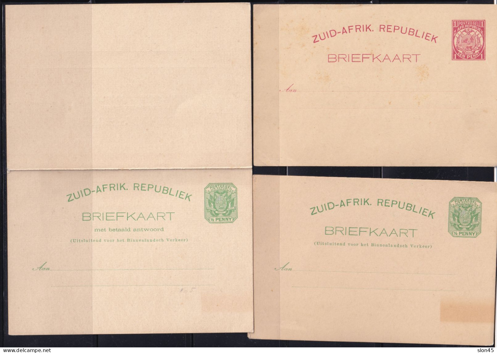 South Africa 1900 3 Mint Postal Stationary Cards (1 With Reply) 16093 - Autres & Non Classés