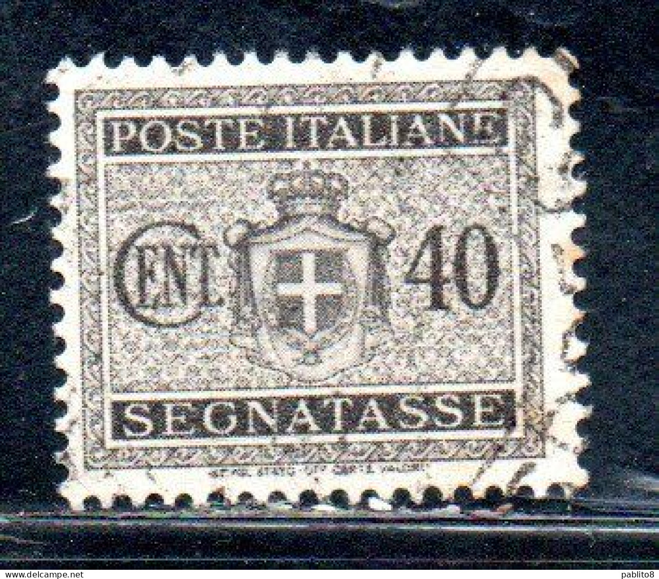 ITALY KINGDOM ITALIA REGNO LUOGOTENENZA 1945 TASSE DUE SEGNATASSE POSTAGE DUE RUOTA WHEEL CENT.40c USATO USED OBLITERE' - Strafport