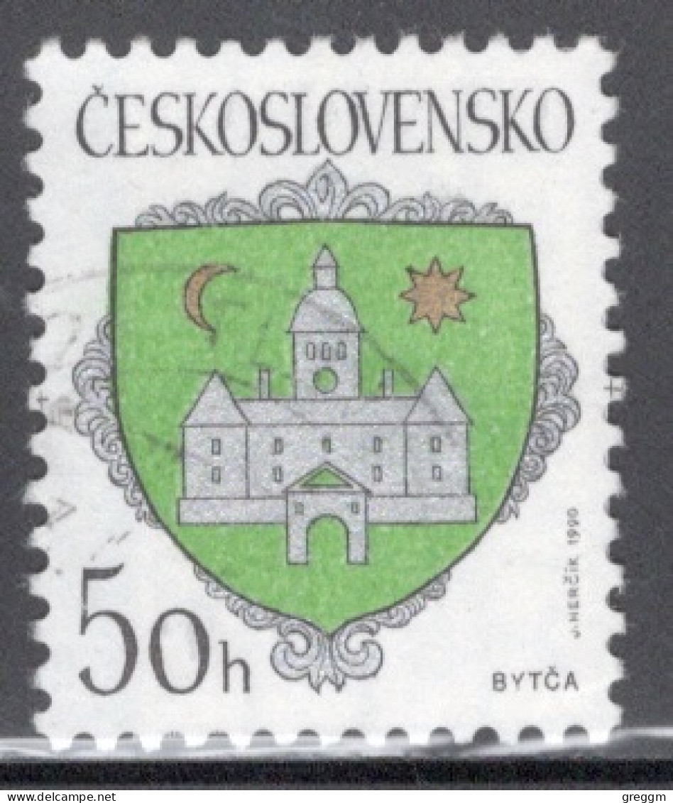 Czechoslovakia 1990 Single Stamp For Arms Of Czech Towns In Fine Used - Used Stamps