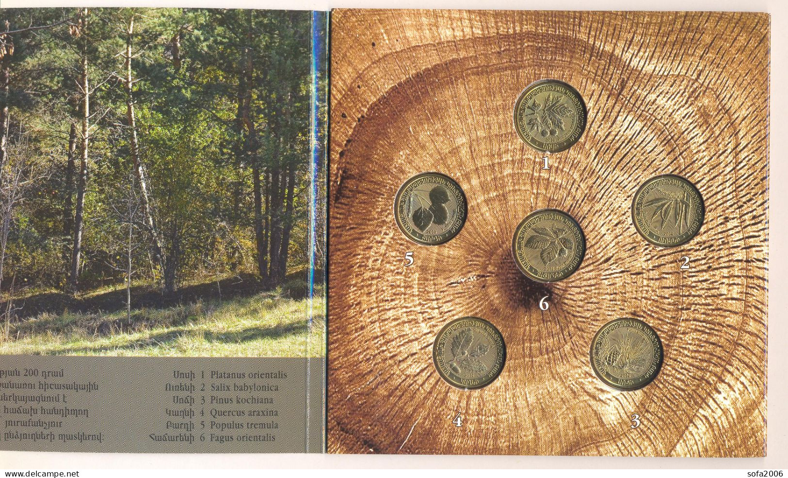 Armenia 2014, Wild Trees, Commemorative 200 Dram Coins, Booklet Cornet UNC - Armenia