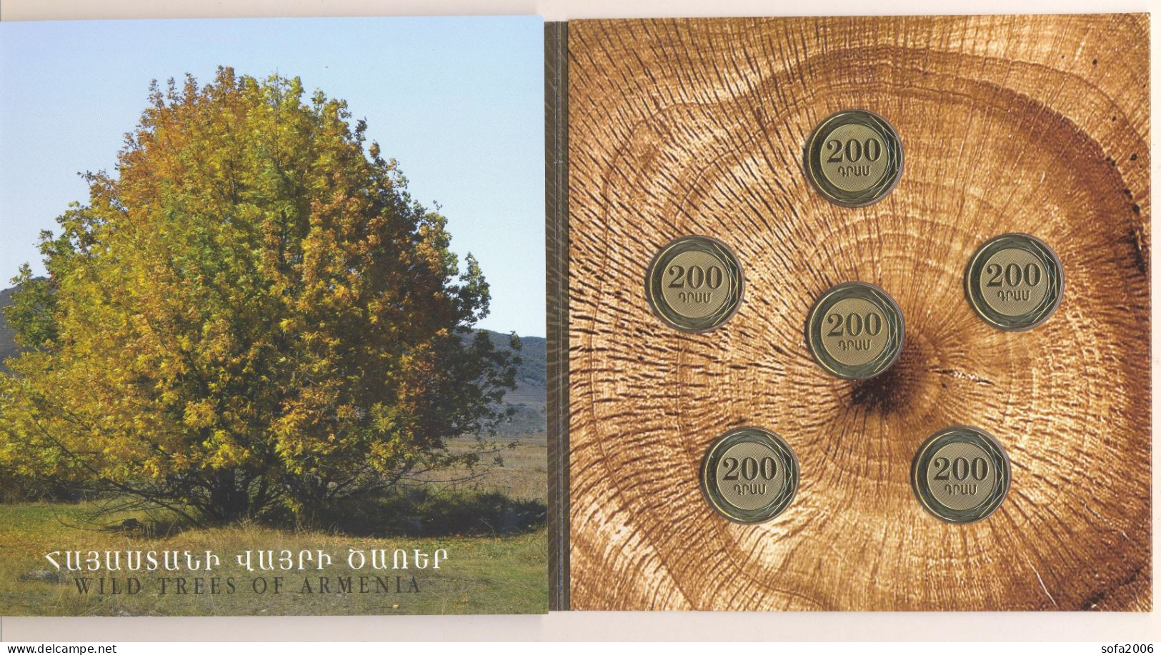 Armenia 2014, Wild Trees, Commemorative 200 Dram Coins, Booklet Cornet UNC - Arménie