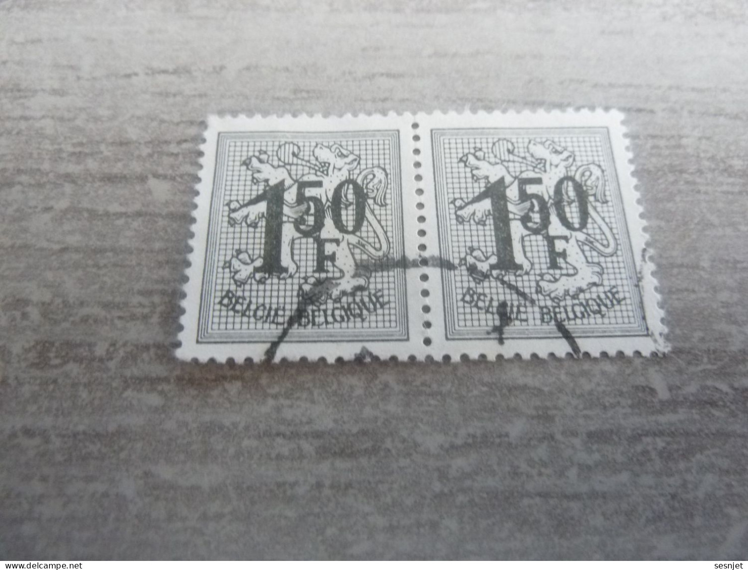 Belgique - Lion - 1f.50 - Gris - Double Oblitérés - Année 1950 - - Usati