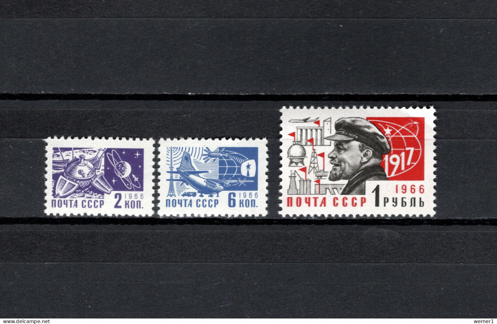 USSR Russia 1966 Space, Definitives Technology 3 Stamps MNH - UdSSR