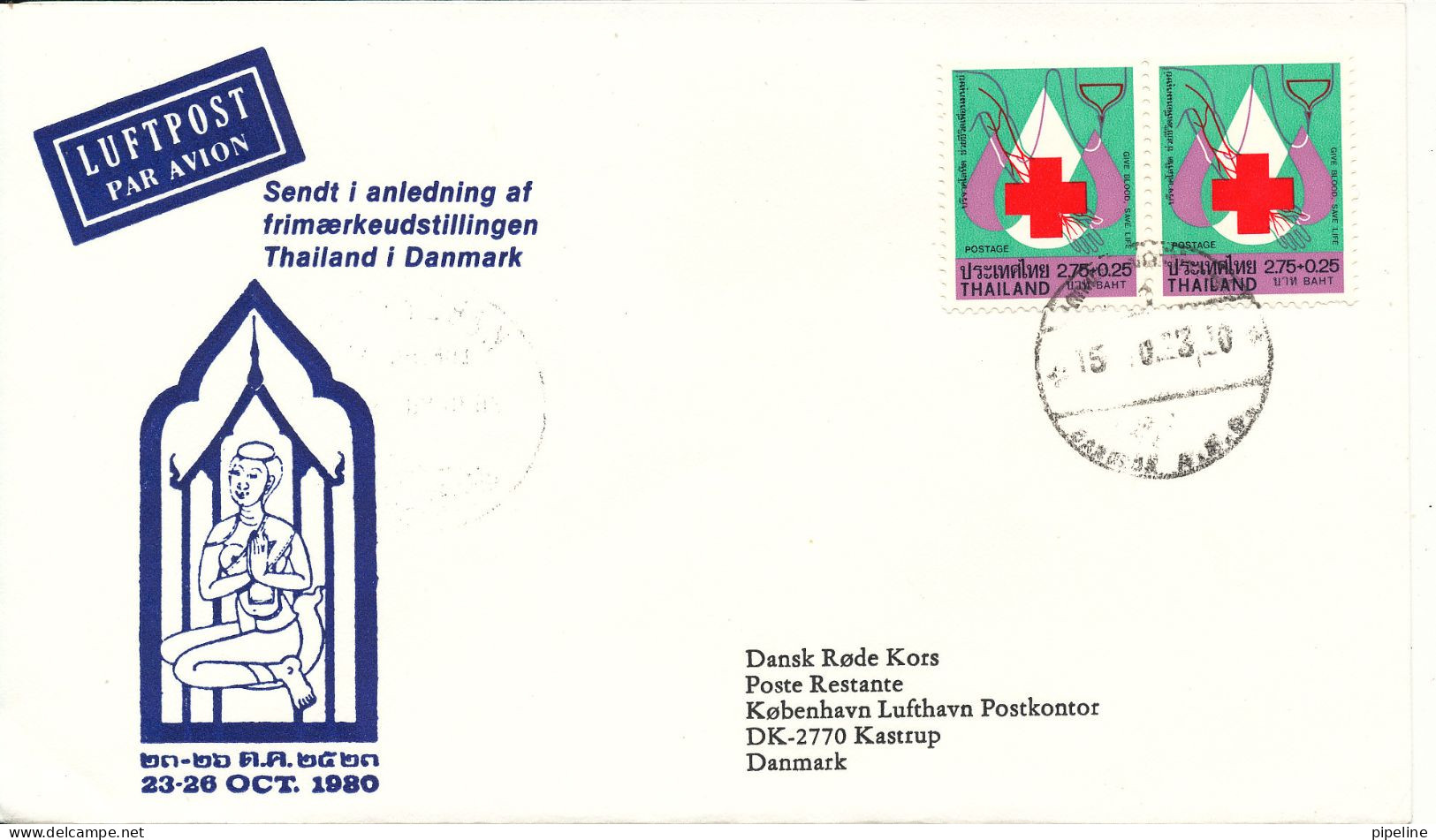 Thailand RED CROSS Special Cover 1990 With Cachet LIGHT THE DARKNESS - Croce Rossa