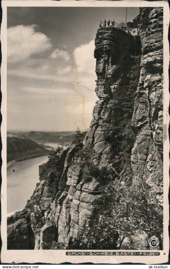 Ansichtskarte Rathen Bastei-Felsen Mit Blick Ins Elbtal 1928 Walter Hahn:3181  - Rathen