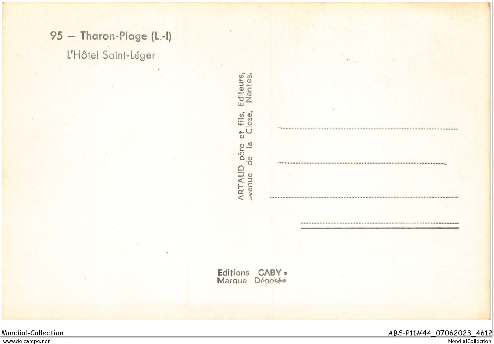 ABSP11-44-1044 - THARON - L'Hotel Saint Leger  - Tharon-Plage