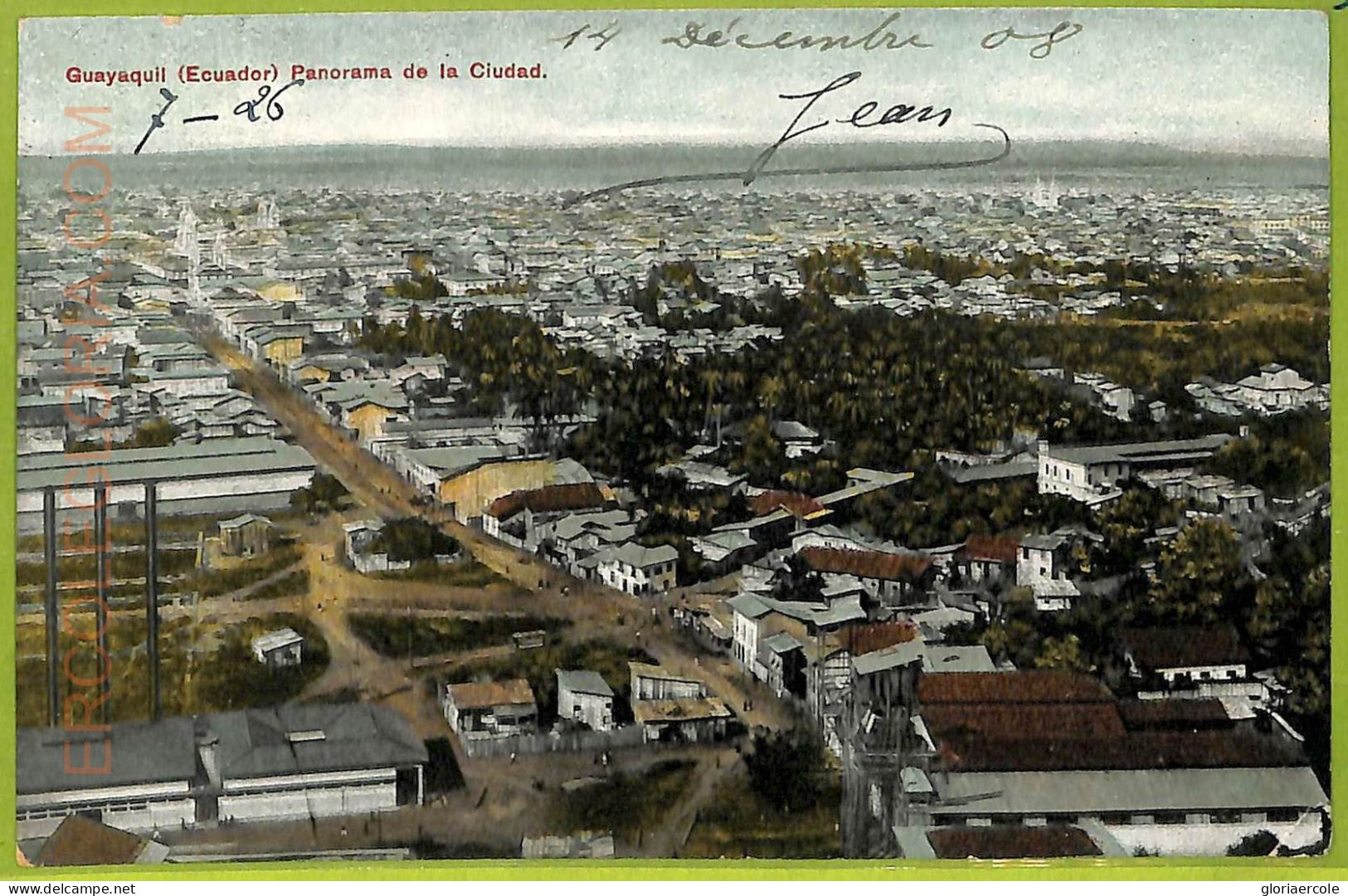 Af2390 - ECUADOR - Vintage Postcard -  Guayaquil - 1908 - Text - Equateur