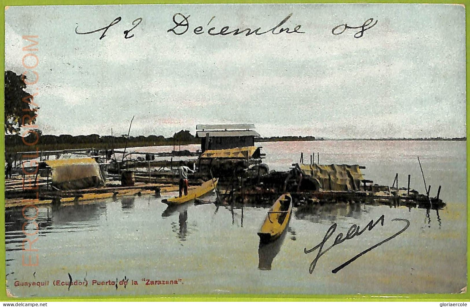 Af2391 - ECUADOR - Vintage Postcard -  Guayaquil - 1908 - Text !! - Equateur