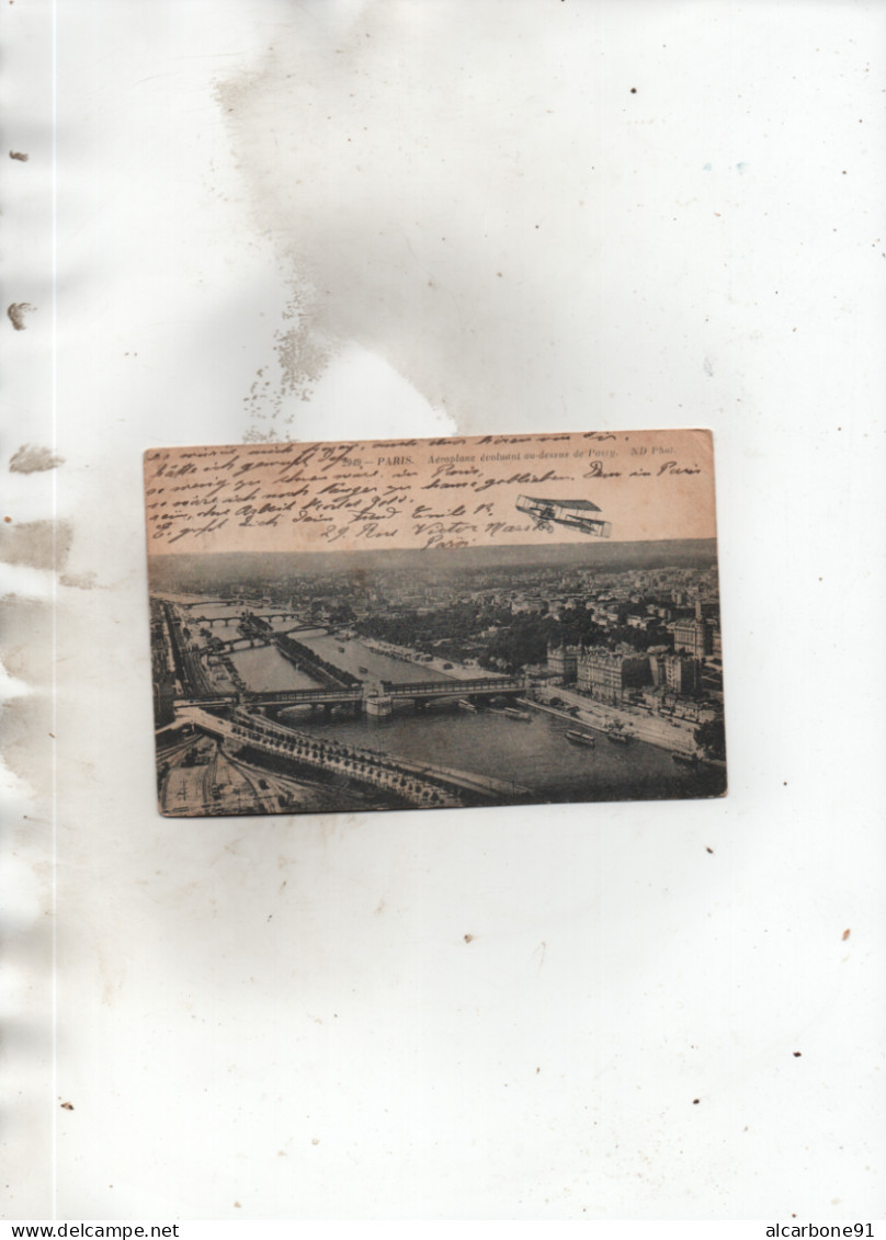 PARIS - Aéroplane évoluant Au Dessus De Passy - Cartas Panorámicas