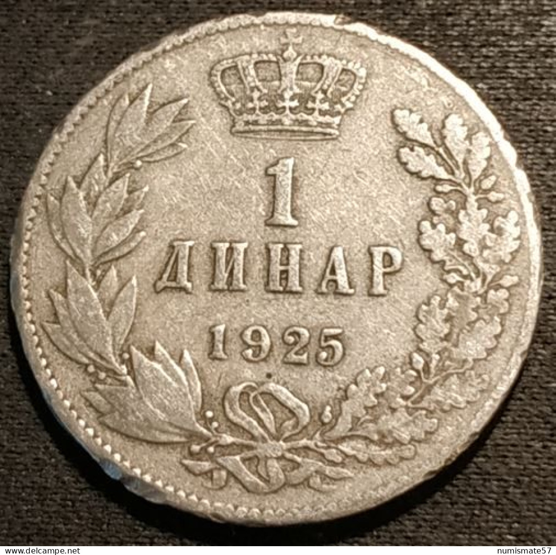 YOUGOSLAVIE - YUGOSLAVIA - 1 DINAR 1925 - KM 5 - ( Royaume Des Serbes, Croates Et Slovènes ) - Jugoslawien