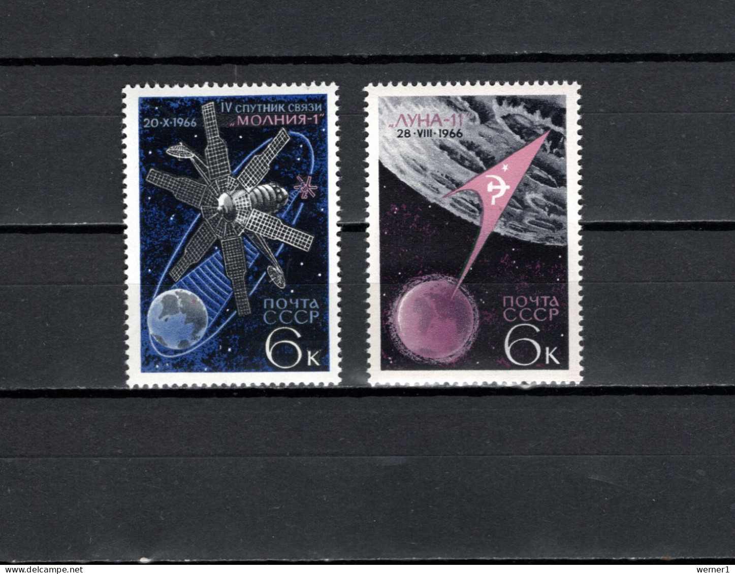 USSR Russia 1966 Space Achievement Set Of 2 MNH - UdSSR