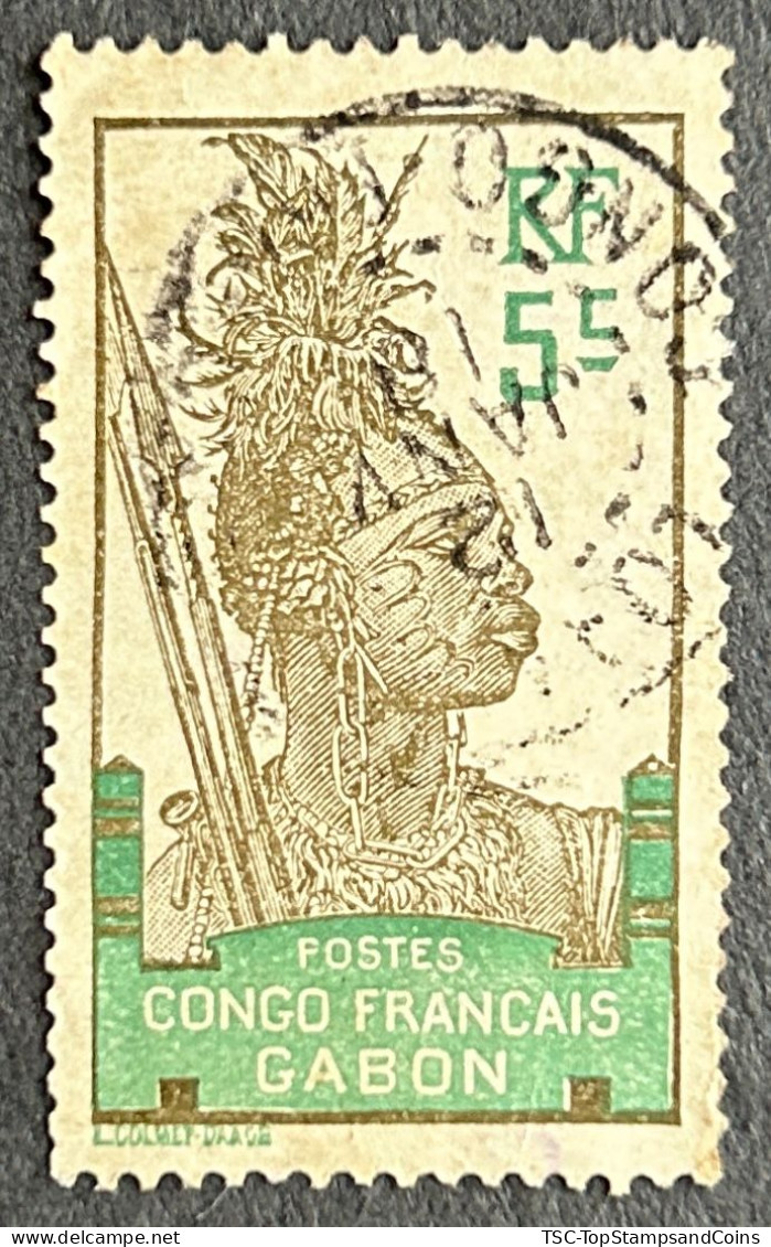 FRAGA0036U1 - Warrior - 5 C Used Stamp - Congo Français - Gabon - 1910 - Gebraucht