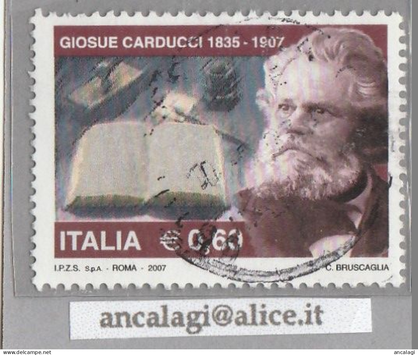 USATI ITALIA 2007 - Ref.1043 "GIOSUE' CARDUCCI" 1 Val.- - 2001-10: Usati