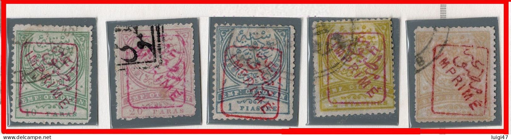 1891 - Impero Ottomano Fr. Per Giornali N° 2-3-4-5-6 Dent.13½ - Used Stamps