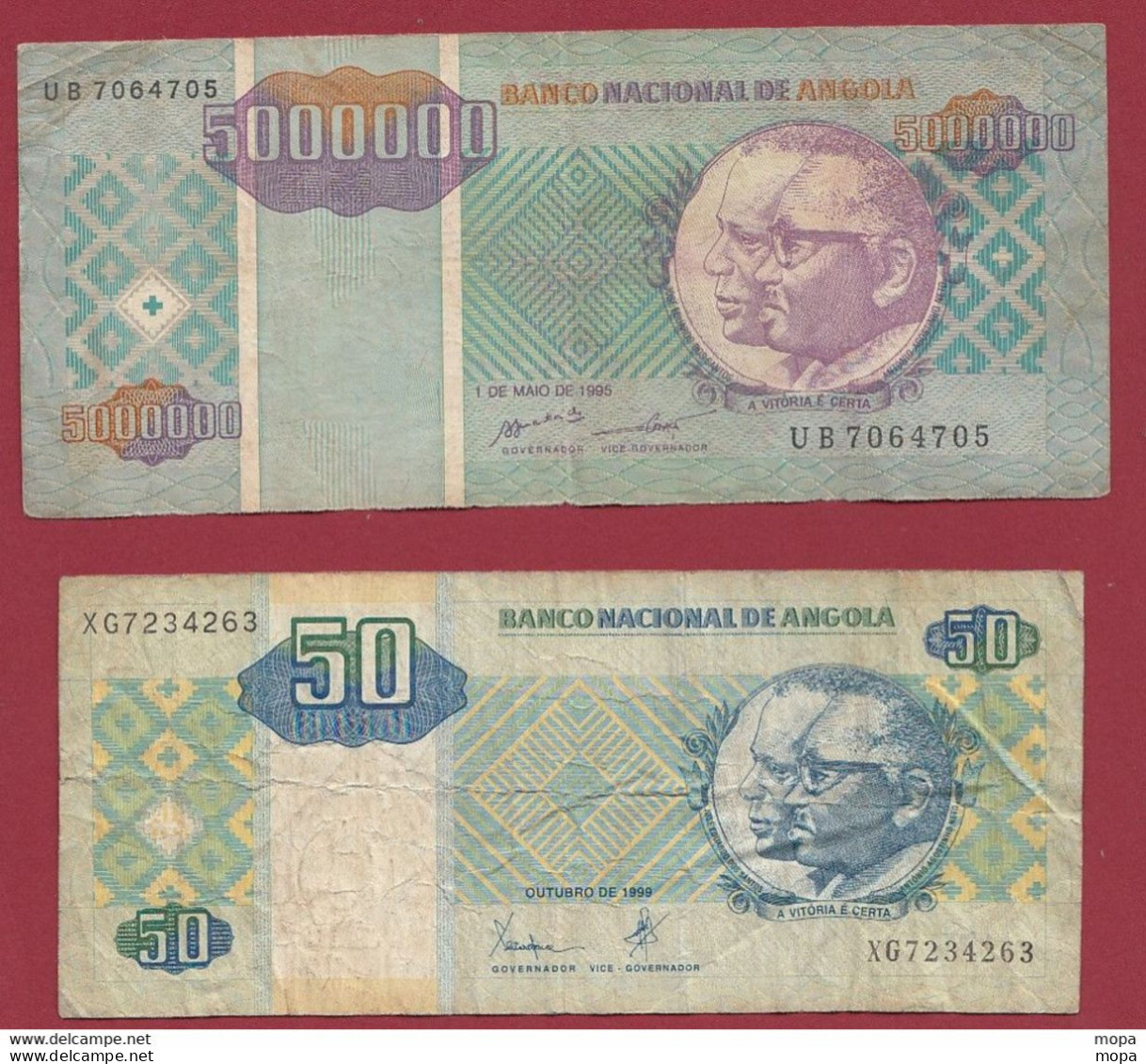 Angola 6 Billets 1 En UNC Et 5 Dans L 'état - Angola