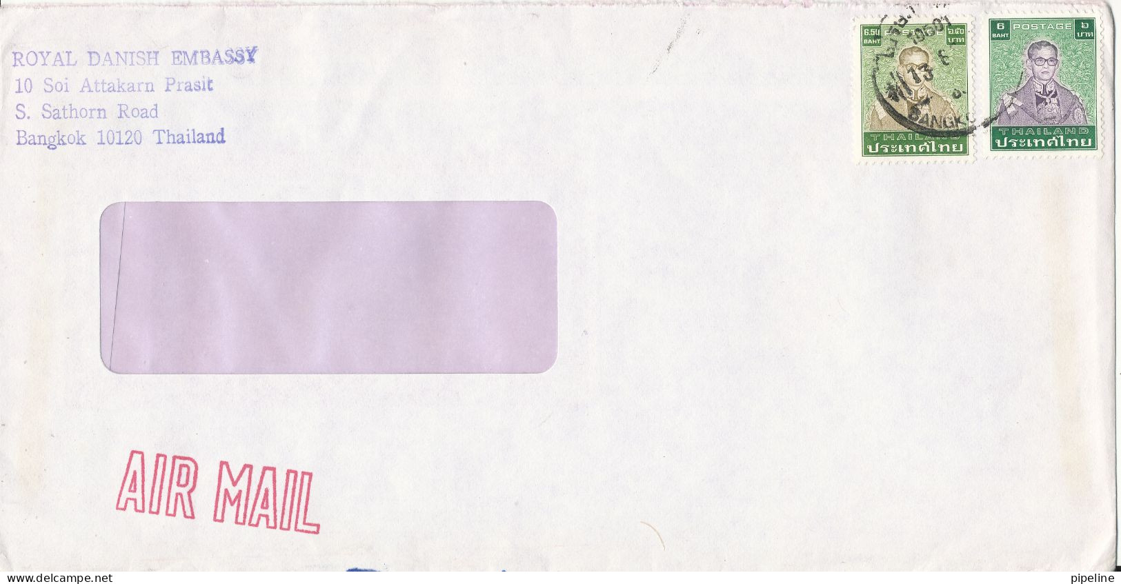 Thailand Cover Sent Air Mail To Denmark Topic Stamps - Thaïlande