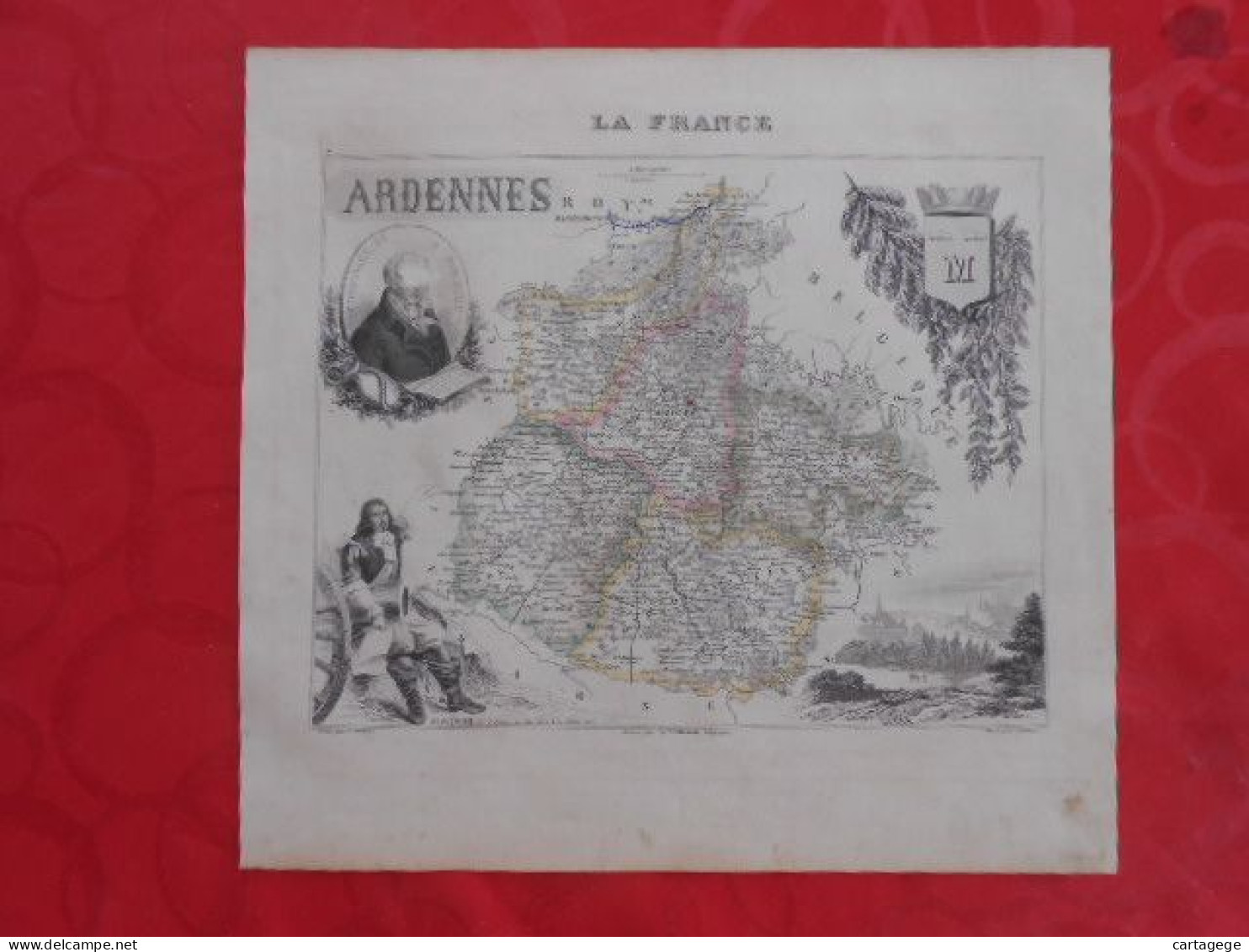 CARTE VUILLEMIN DEPARTEMENT DES BOUCHES DES ARDENNES (08) - Carte Geographique