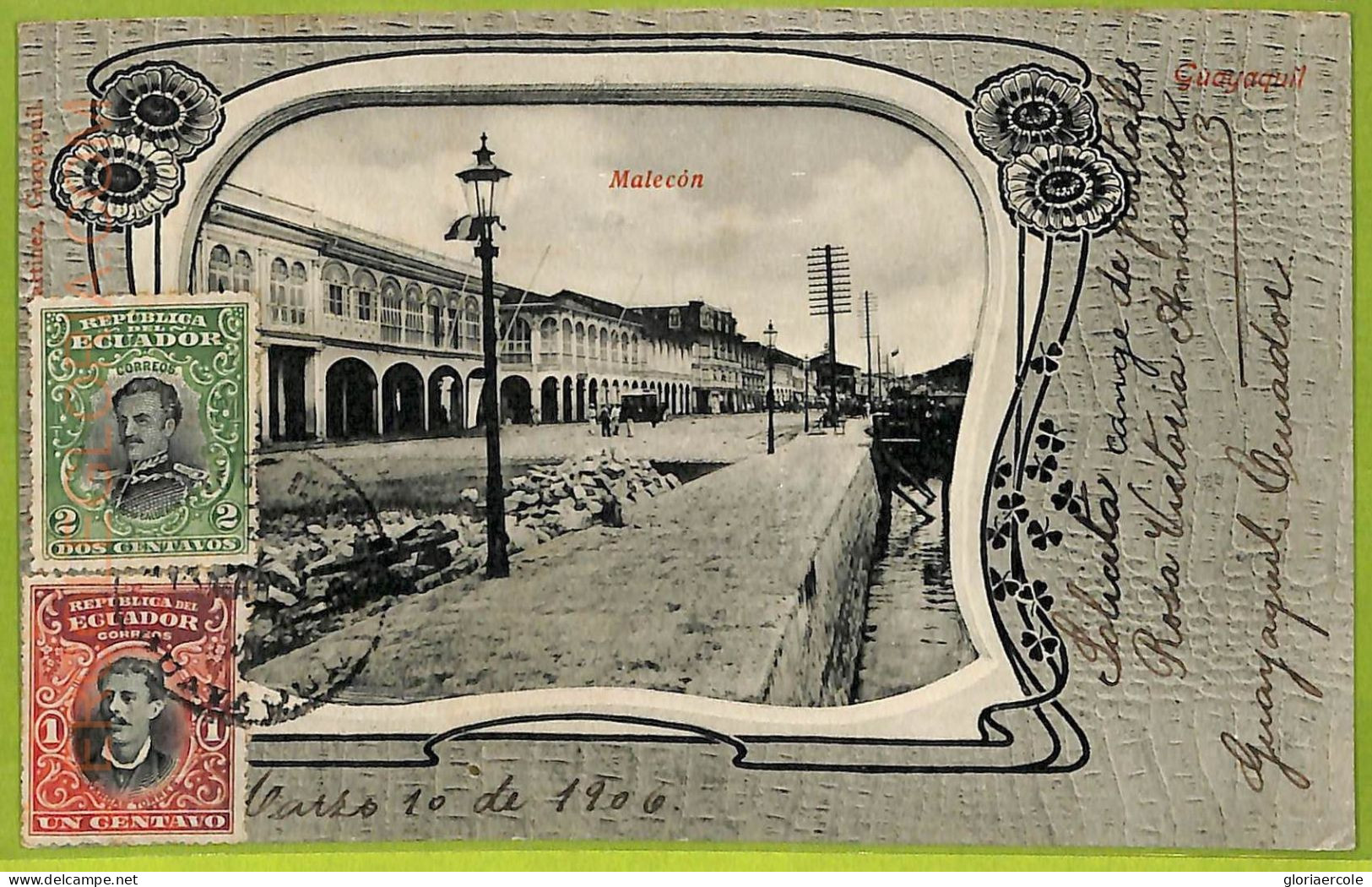 Af2397 - ECUADOR - Vintage Postcard -  Guayaquil - 1906 - Ecuador