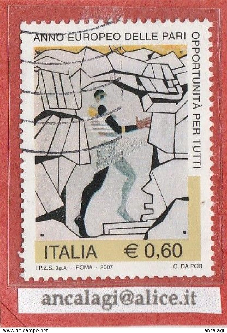 USATI ITALIA 2007 - Ref.1045 "ANNO EUROPEO PARI OPPORTUNITA' " 1 Val.- - 2001-10: Usati