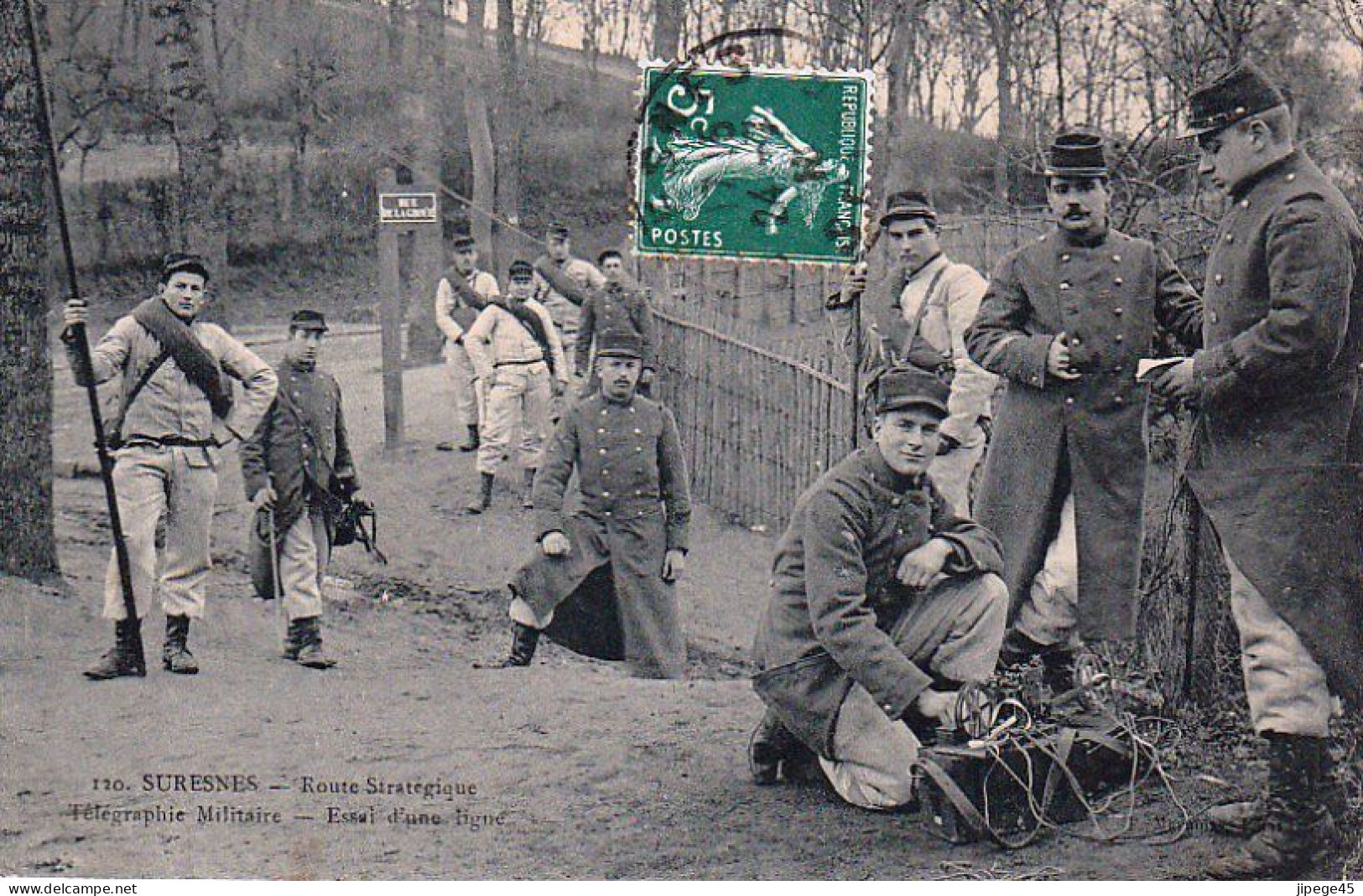 CPA - SURESNES - Route Stratégique - Télégraphie Militaire - Essai D'une Ligne - Manöver