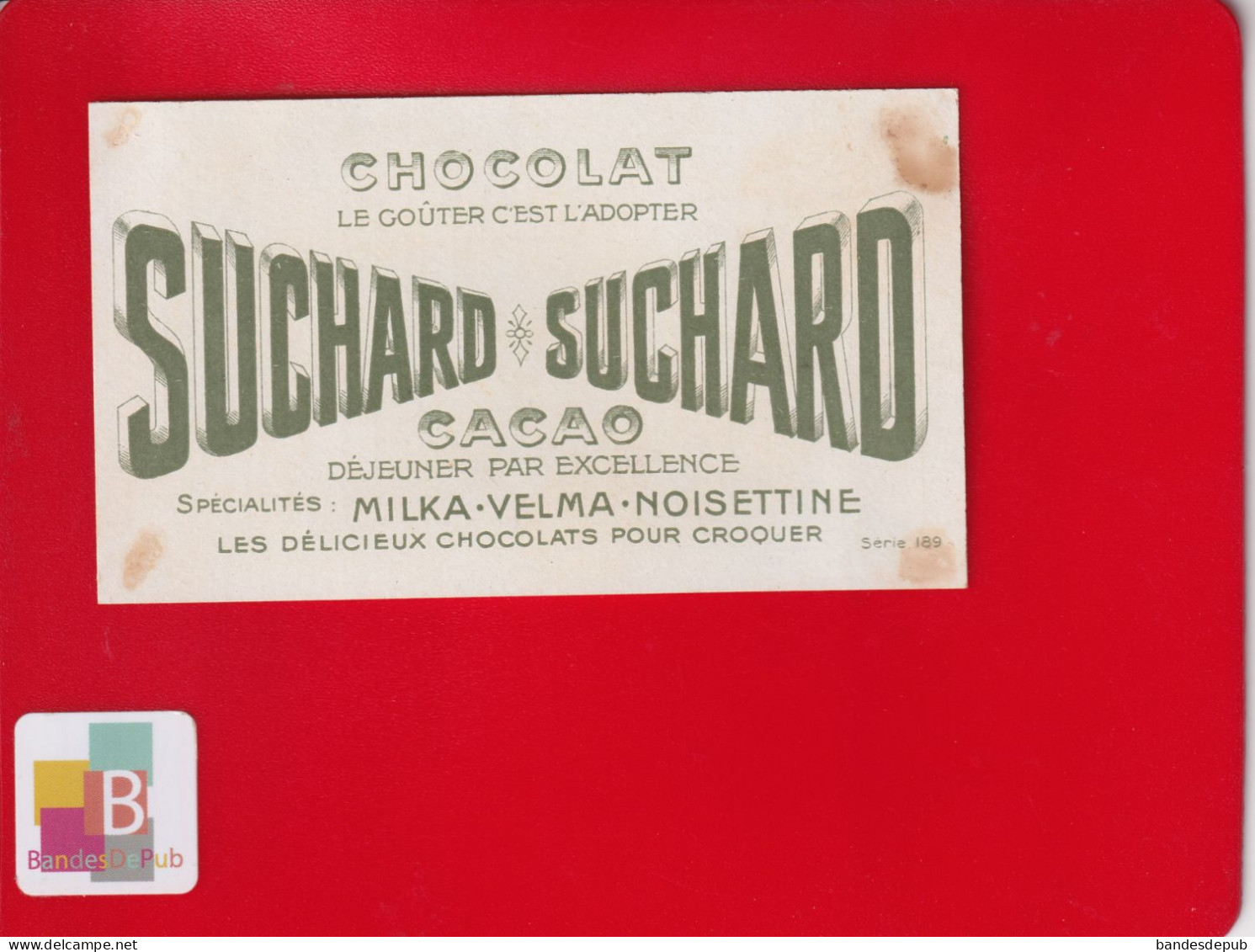 Cacao  Chocolat Suchard Chromo Moulin à Eau Panneau Affiche Publicitaire - Suchard