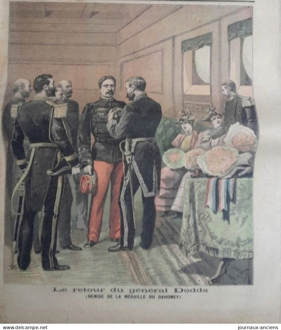 1893 LE PETIT JOURNAL -  LE RETOUR DU GENERAL DODDS - PROPOS GALANTS - 1850 - 1899