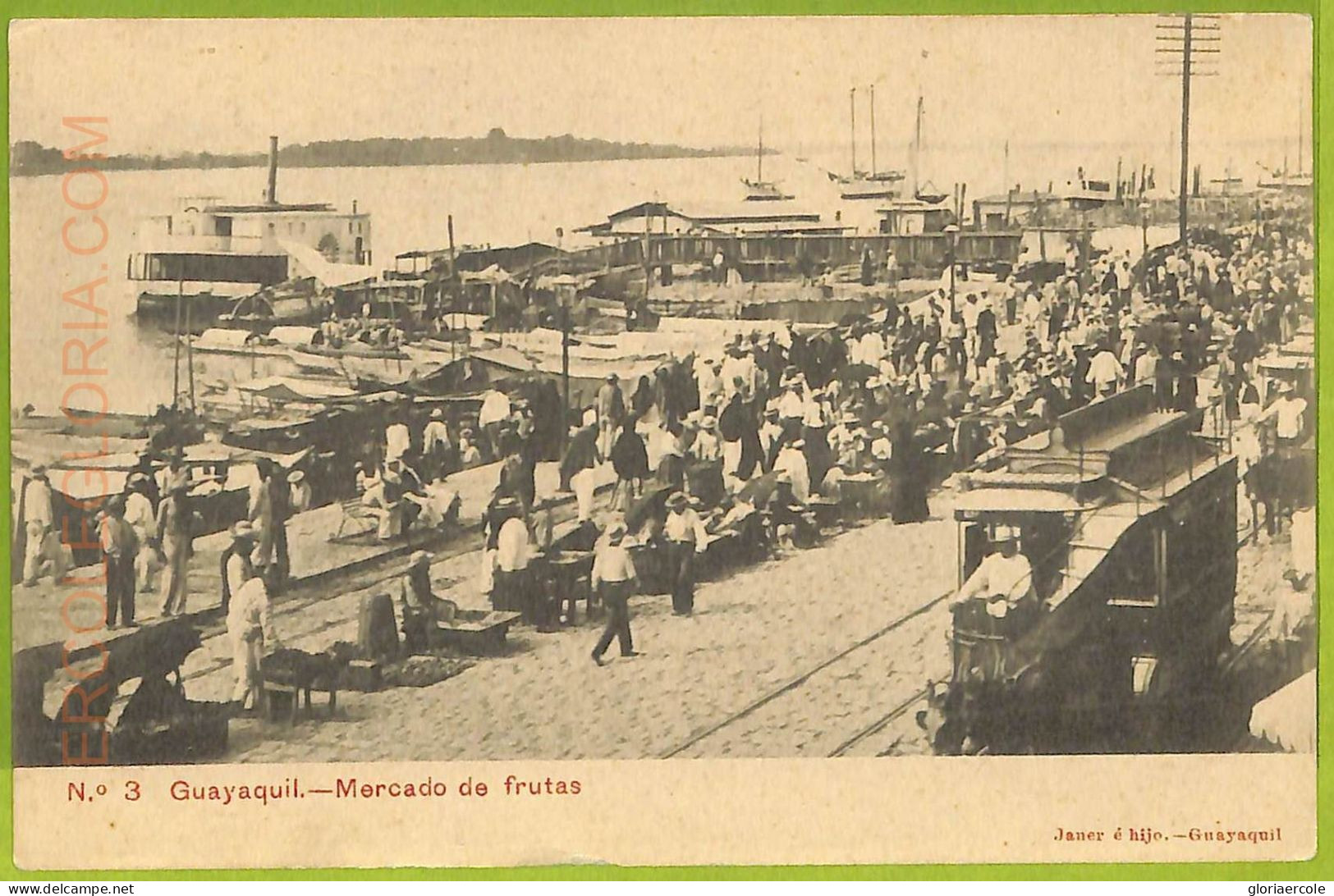 Af2399 - ECUADOR - Vintage Postcard -  Guayaquil - Mercado De Frutas - Equateur