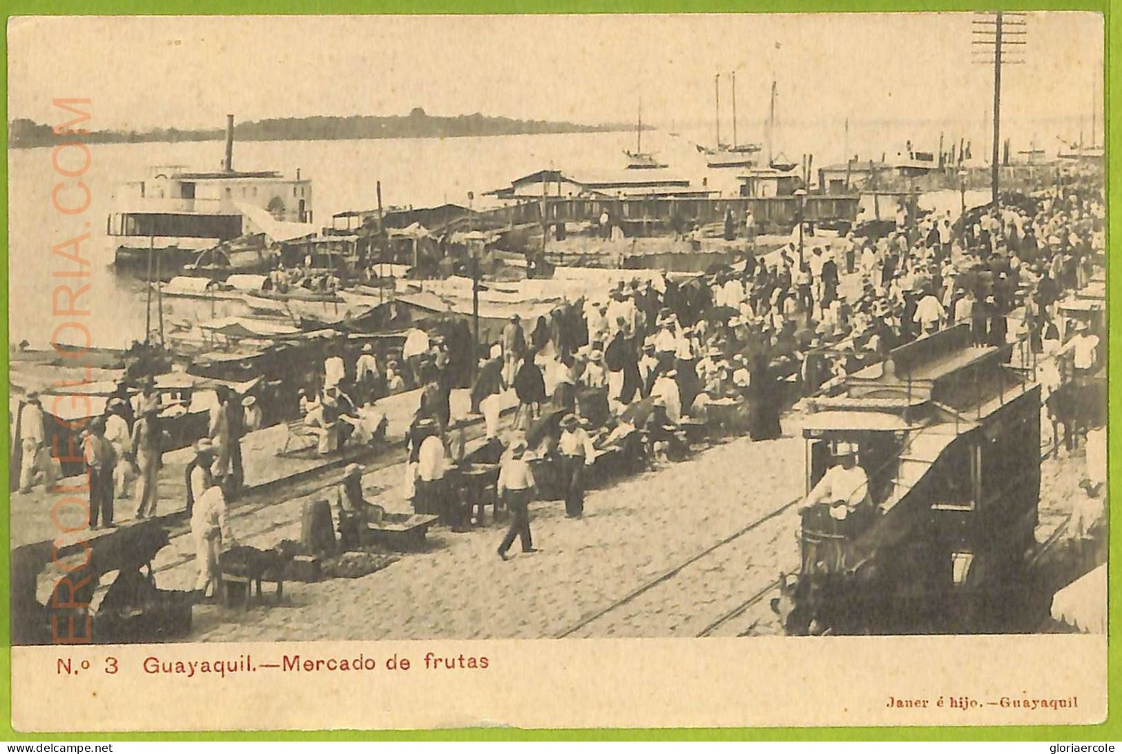 Af2399 - ECUADOR - Vintage Postcard -  Guayaquil - Mercado De Frutas - Ecuador
