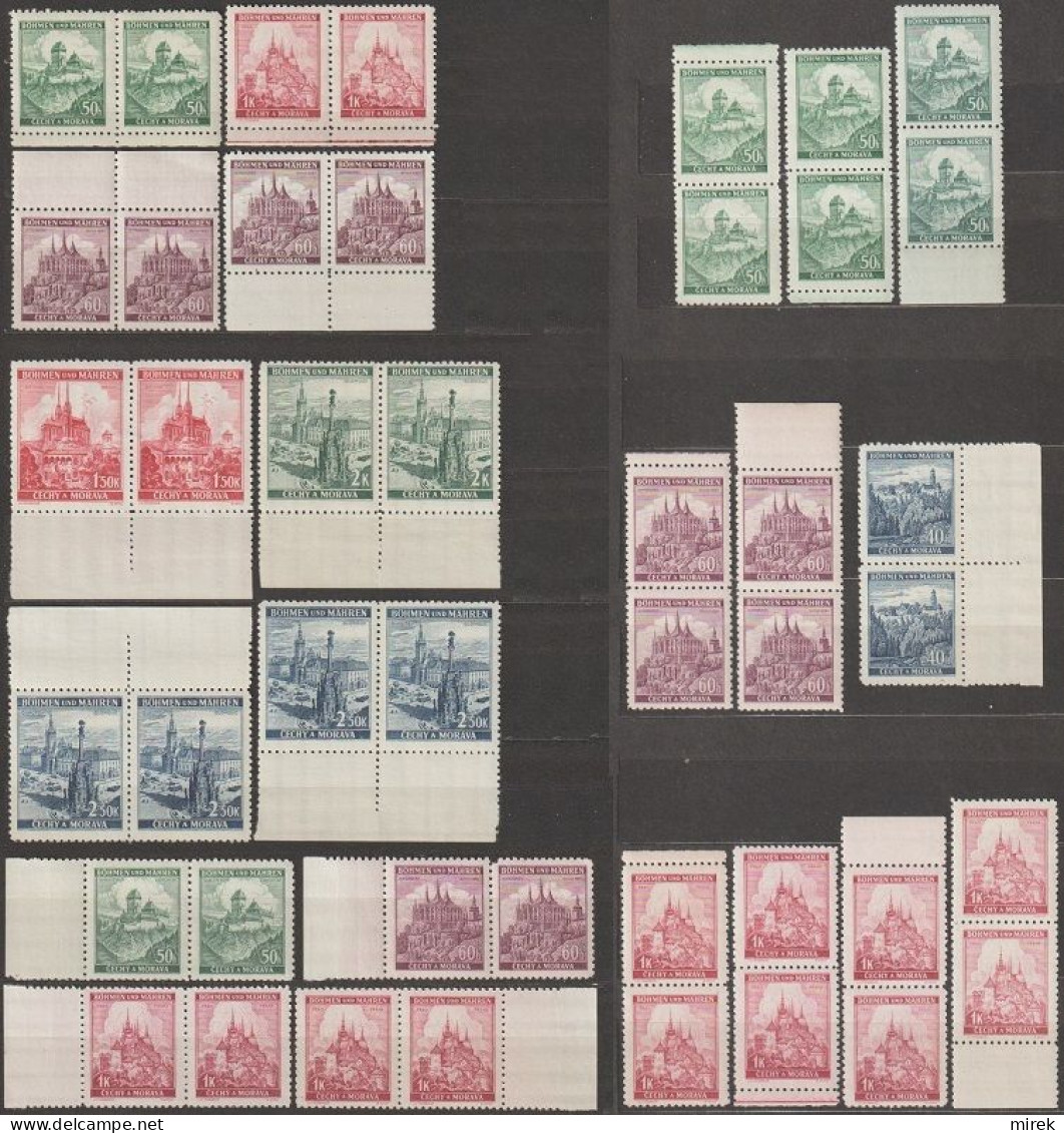 013/ Pof. 28-31,33-35; Border Pairs - Unused Stamps