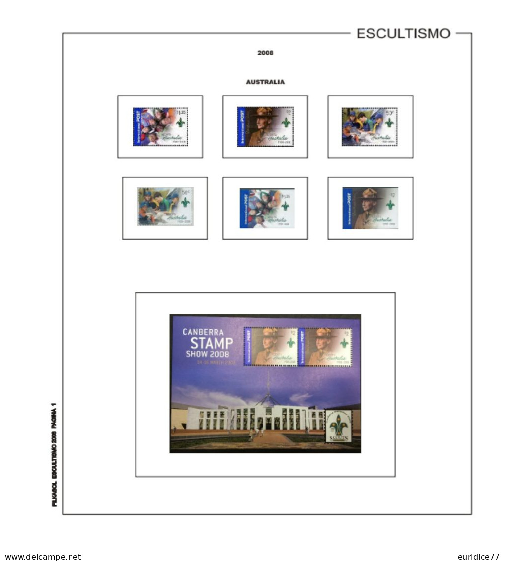 Suplemento Filkasol Escultismo 2006-2010 - Hojas Preimpresas Color Para Album 15 Anillas - Pré-Imprimés