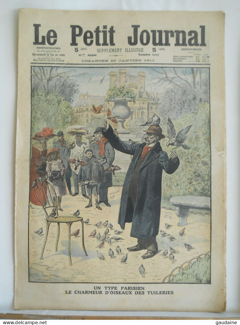 LE PETIT JOURNAL N°1053 - 22 JANVIER 1911 - CHARMEUR D’OISEAUX PARIS – WILFRID GRENFELL ICEBERG - Le Petit Journal