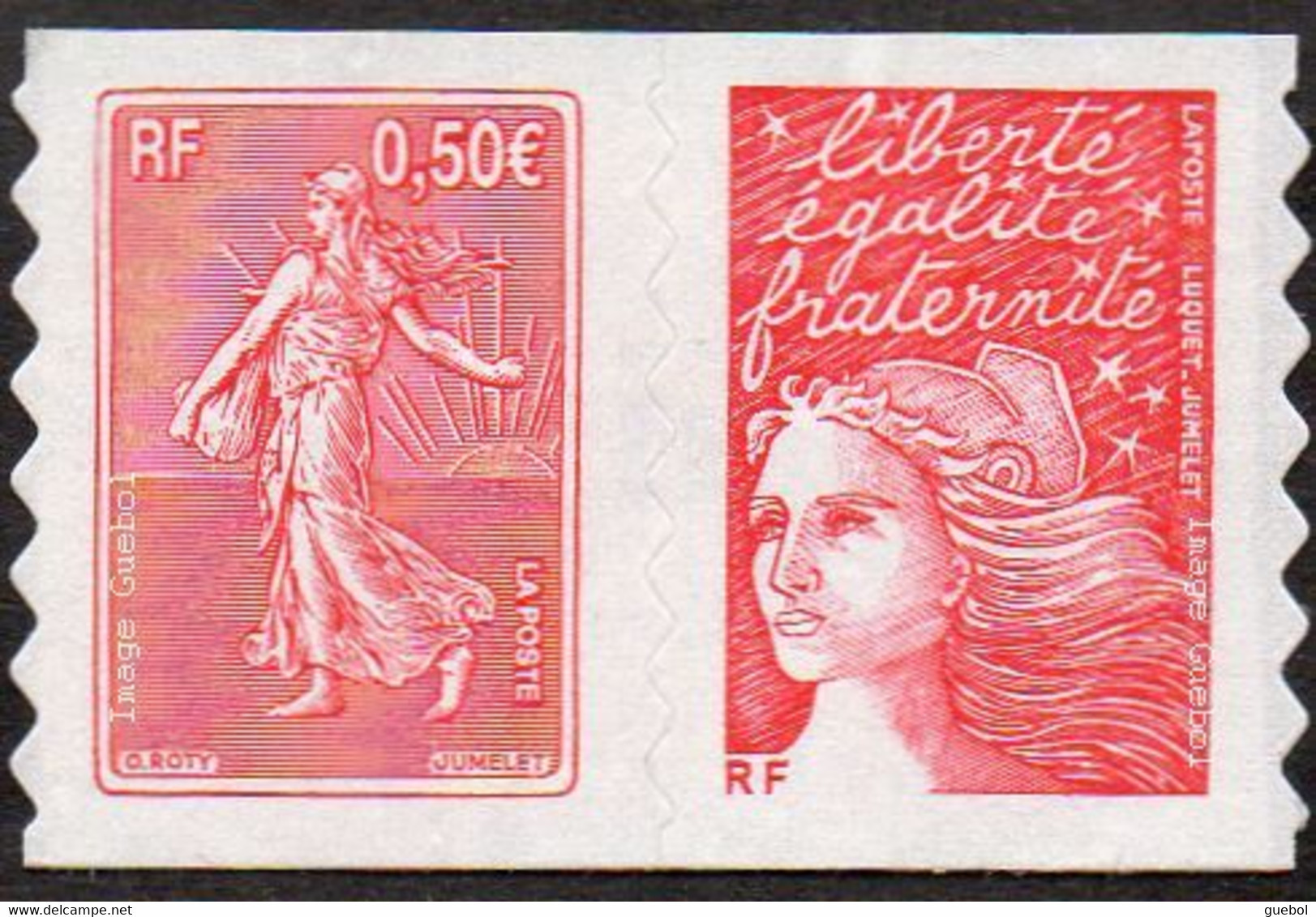 France N° 3619 P ** Ou 36 P Autoadhésif -  Marianne Du 14 Juillet. Paire Luquet Roty (Semeuse) Soit 3619 + 3419 A - Neufs