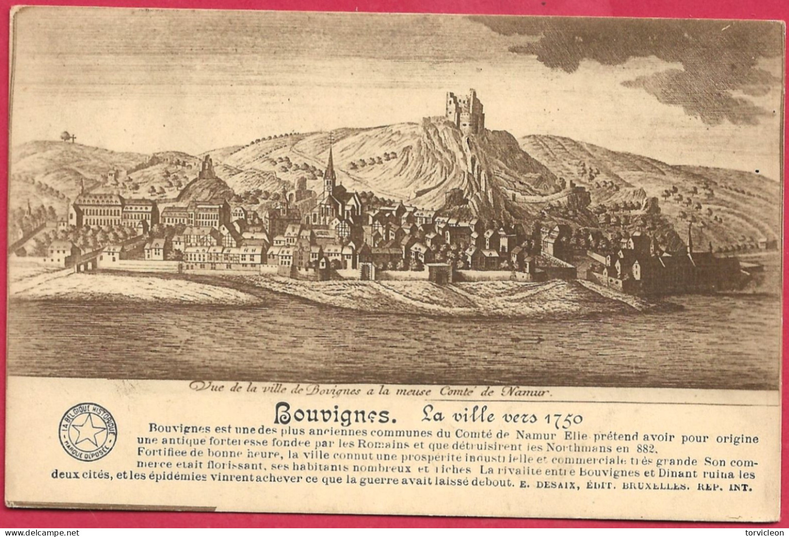 C.P. Bouvignes-sur-Meuse  =   La  Ville  Vers  1750 - Dinant