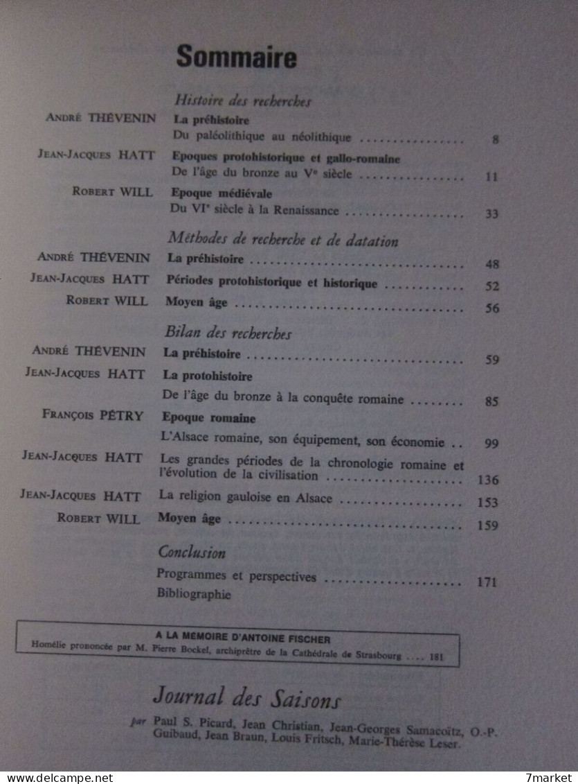 Saisons D'Alsace N°46. L'archéologie En Alsace / éd. ISTRA, Année 1973 - Alsace