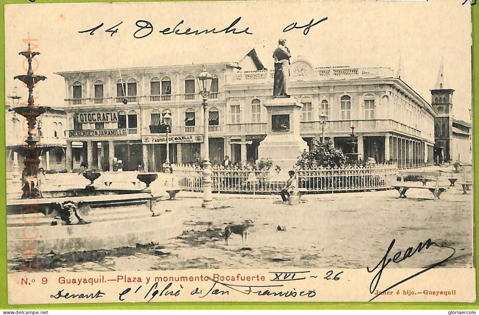 Af2402 - ECUADOR - Vintage Postcard -  Guayaquil - 1908 - Ecuador