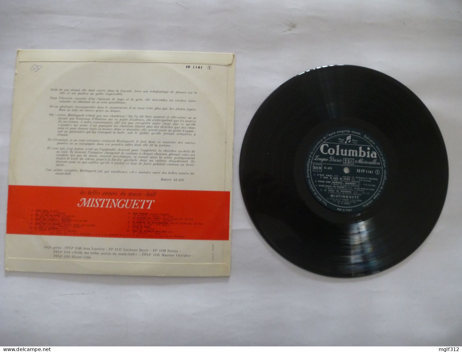 MISTINGUETT : Les Belles Années Du Music-hall : Vinyle 25 Cm - 10 Titres -  COLUMBIA FP 1141 - Sonstige - Franz. Chansons