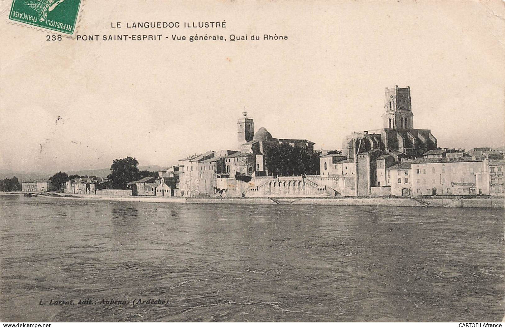 PONT SAINT ESPRIT Vue Générale Quai Du Rhone - Pont-Saint-Esprit