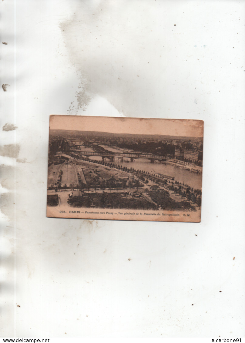 PARIS - Panorama Vers Passy - Vue Générale De La Passerelle Du Métropolitain - Mehransichten, Panoramakarten