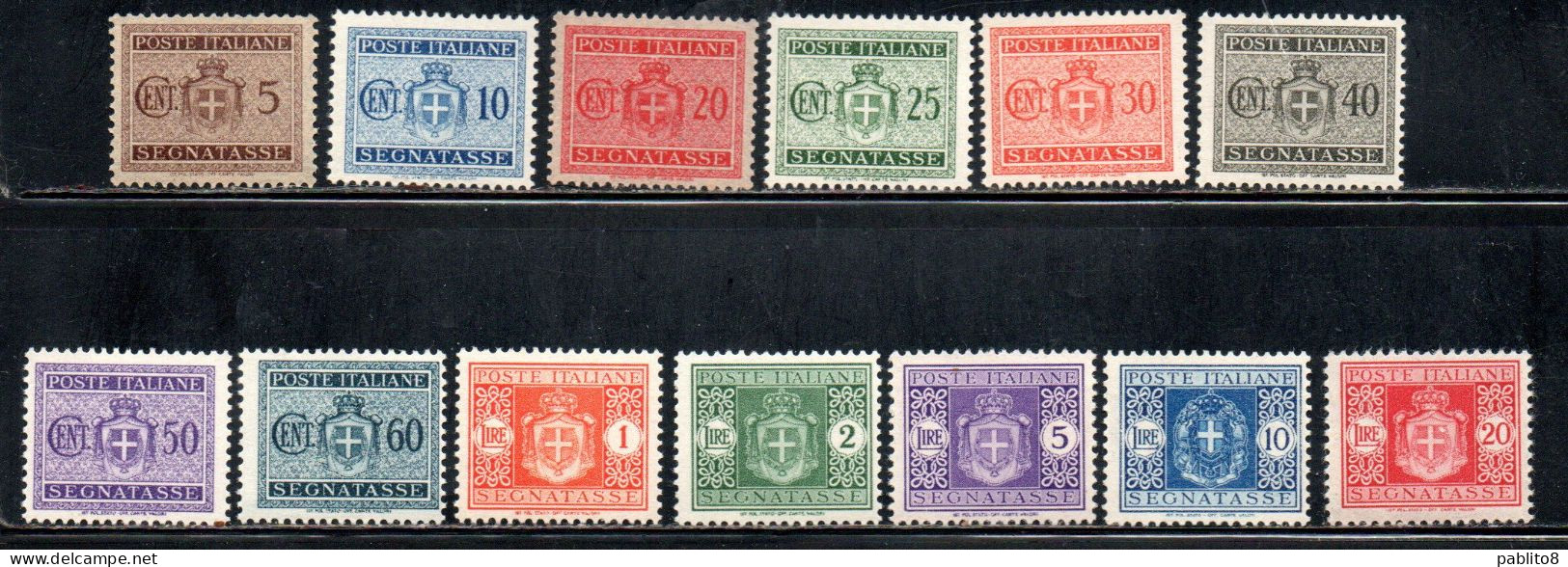 ITALIA REGNO ITALY KINGDOM LUOGOTENENZA 1945 SEGNATASSE POSTAGE DUE TAXE SENZA FILIGRANA SERIE COMPLETA BEN CENTRATA MNH - Portomarken