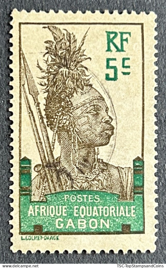 FRAGA0052U2 - Warrior - 5 C Used Stamp - Afrique Equatoriale - Gabon - 1910 - Gebraucht