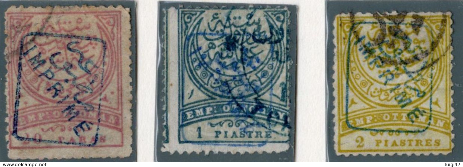 1891 - Impero Ottomano Francobolli Per Giornali N° 3-4-5  Dent. 11½ - Usati