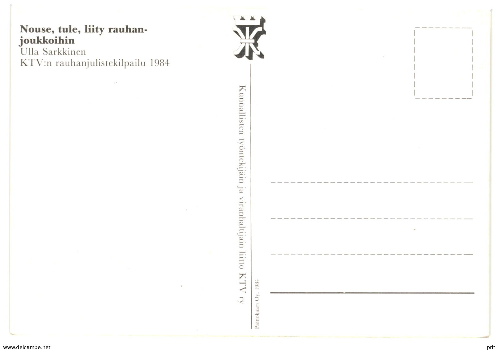 Helsinki Finland 1986 International Year Of Peace, Stamp & Postcard, Rainbow Rauhan Merkit 13.10.1986 - FDC