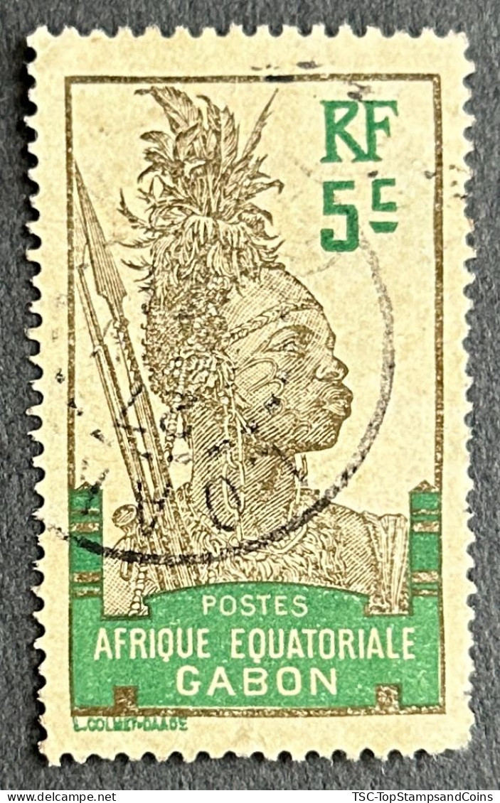 FRAGA0052U3 - Warrior - 5 C Used Stamp - Afrique Equatoriale - Gabon - 1910 - Used Stamps